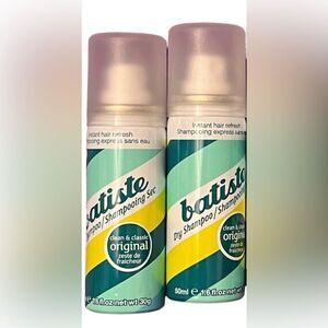 BATISTE DRY SHAMPOO ORIGINAL TRAVEL Size 1.6 oz/30g Set of 2 New with Lids